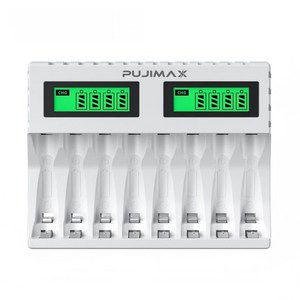 AA/AAA 1.2V 겸용 Ni-MH/Ni-Cd 급속충전기 충전배터리 1-8개 동시 충전기 MCU 스마트 제어 LCD 화면 잔량표시 충전기 LCD006, 1개