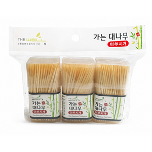 더웰 가는 대나무 이쑤시개(3p세트) 위생 이쑤시게 요지, 1개