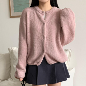 니트가디건 루즈핏 알파카 울가디건 간절기 그레이 베이지 핑크 아이보리 카디건