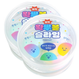 핑크풋 와작 왁뿌볼 슬라임, 혼합색상, 166g, 2개