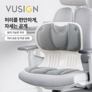 부사인 인체공학 자세교정 허리받침 좌식의자, 그레이