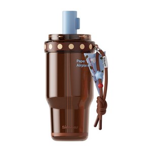 세다가 대용량 트라이탄 BPA 프리 휴대용 투명 물병 (스트랩 포함), 1개, 700ml, 브라운