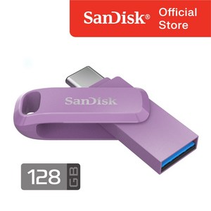 샌디스크코리아 공식인증정품 USB 메모리 Ultra Dual Go 울트라 듀얼 고 Type-C OTG SDDDC3 128GB 라벤다퍼플, 1개