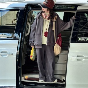 비비키드 여아 기모 캐주얼 루즈핏 후드집업 주니어 상의 초등생 하의 세트 겨울 세트 초중생 긴팔 긴바지 초등생 상하세트 (716)