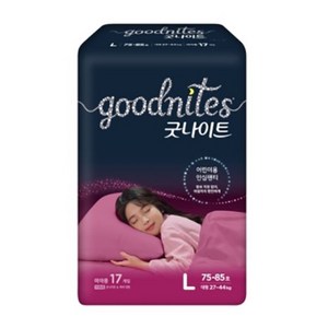 굿나이트 팬티형 키즈 기저귀 여아용, 대형(L), 17매