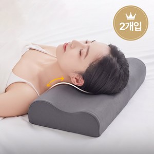 헤르티만 편안한 3D 프리미엄 메모리폼 목베개, 2개, 그레이