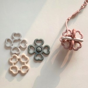 엔밀리밀리 플로링 변신 치발기 세트 신생아 이앓이 실리콘 아기 치발기 열탕소독, 1개, 피치, 플로링 1세트