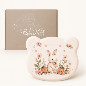 BabyMur 아기 메모리폼 유아용 통기성 두상베개, 플라워 토끼
