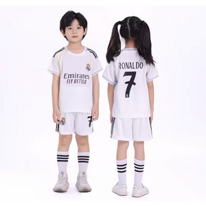레알 마드리드 키즈 유니폼 축구복 세트 어린이 반팔 상하세트 호날두 7번 맞춤