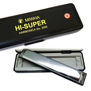 하이슈퍼 2000 C샵(#) 키 하모니카 24홀 복음 트레몰로 HiSuper Harmonica C# Key, 1개, 혼합색상, HI-SUPER NO.2000
