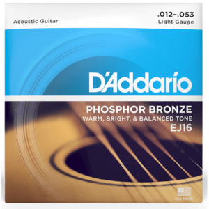 공식수입정품<br>Daddario - Phosphor Bronze Acoustic Regular Light / 어쿠스틱 스트링 012-053 (EJ16), 1개