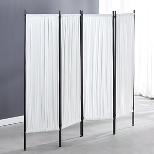 와이디 인테리어 4단 파티션 접이식, 화이트 + 블랙