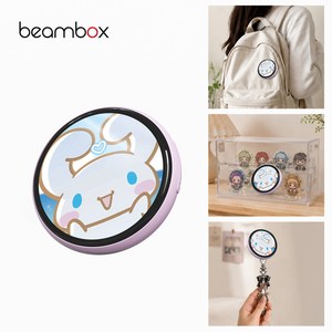 beambox Niji 디스플레이 배지 디지털 전자 뱃지 배지 1년 AS 1.53inch 45mm 고화질 다이나믹 디지털 액자 블루투스 badge LED 애니메이션, 핑크