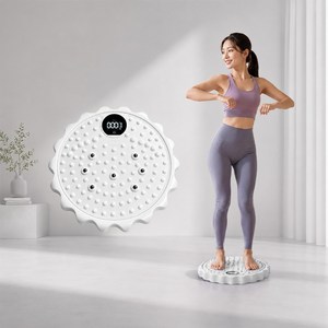 HULULU 스마트 발지압 스텝퍼 360도 트위스트 운동기구 디지털 디스플레이 칼로리 시간 측정, 1개, 화이트