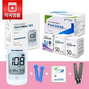 일본 아크레이 트러스트체크 혈당측정기+시험지100매+채혈침110개+알콜솜100매 Set, 1개, AKG1640