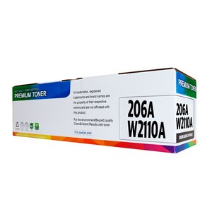 206A W2110A 대용량 호환 토너 MFP M255nw M283fdn M282nw M283fdw M282cdw M283cdw, 1개, 검정