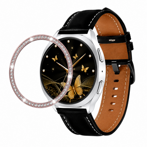 갤럭시워치9 8 호환 큐빅 메탈 베젤링 40mm 44mm, 핑크골드, 1개