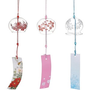 3개 일본 벚꽃 유리 풍경 종3색, 혼합색상