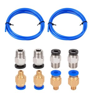 PTFE 보든 튜브 2개 각1미터 1.75mm 필라멘트용 PC4-M6 피팅 4개 PC4-M10 공압 피팅 4개 포함 Creality Ender3 Ender5 CR10 3D프, 파란색, X20007