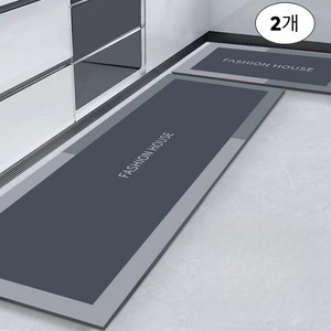 AUDDAY 2개 욕실 매트 화장실 건습분리 미끄럼방지 매트 흡수속건 규조토 매트, 1개, C