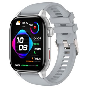 와피크 웨어러블 스마트워치 Z8, GPS + 블루투스, 5.1cm, 실버