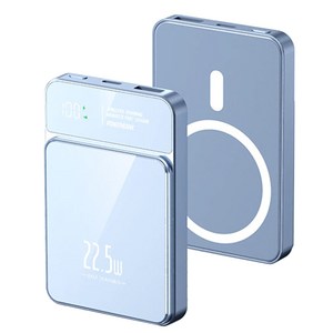 맥세이프 보조배터리 20000mAh 무선 대용량 가벼운 아이폰 갤럭시 사용가능, 남색, GG1260110-1S2P 20000