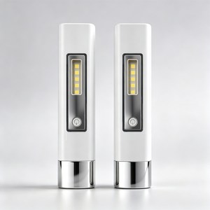 Keebright 충전식 LED 손전등 고휘도 장거리 후레쉬 측면 LED 사이드라이트 휴대용 미니 랜턴 캠핑 등산 비상용, 2개, 그레이