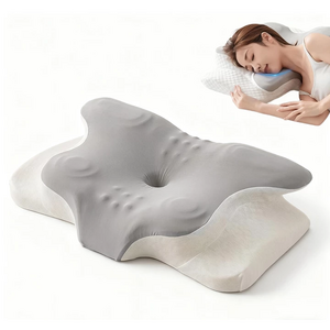 Mosashoe 나비잠 베개 메모리폼 경추베개 목편한 수면 목베개 옆으로자는 베개, 그레이, 1개
