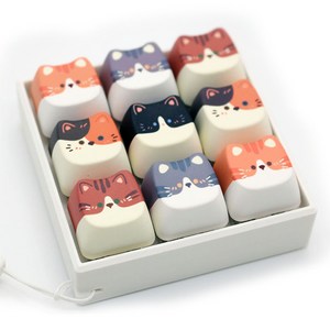 조아조아 고양이 키캡키링, 1개, 9버튼