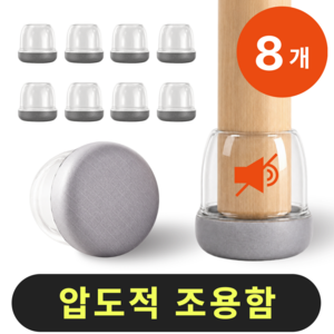 실키무브 먼지안붙는 소음방지 의자 발커버, 8개, 그레이