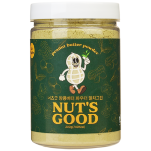 너츠굿 땅콩가루 스프레드 보성 유기농 말차가루 말차라떼 고단백, 200g, 1개