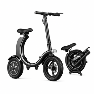 린텔라 접이식 전기자전거 대리기사 소형 36v 350w 대리운전 폴딩 전동 자전거, 블랙, 알루미늄