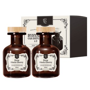 바이향 차량용 디퓨저 150ml, 딥블랙체리, 2개