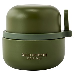 오슬로 브리오슈 푸드자 보온 도시락, 딥그린, 220ml, 1개