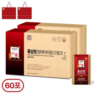 1+1특가 명절선물 홍삼정 6년근 프리미엄 골드 쇼핑백 포함, 60개, 50ml