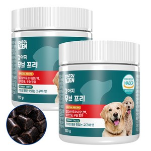 강아지 관절 슬개골 영양제 철갑상어 연골 콘드로이친 오메가3 무브프리, 2개, 뼈/관절강화, 120g