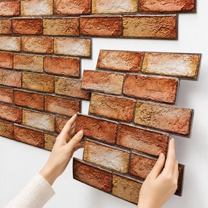 마벨인홈 인테리어 리얼한 벽돌 브릭 단열 방음 폼블럭 30cm 4개입, 레드브릭, 1개