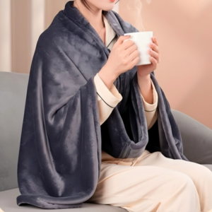 프리미엄 극세사 진기 온열 담요 무선 캠핑용 휴대용 USB 무릎 온열 담요, 커피색