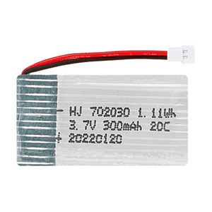 올칩 3.7V 300mAh 드론배터리 소형 RC비행기 쿼드콥터 예비용 교체 부품, 1개