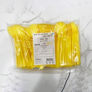 노랑 18cm 긴수저 일회용 빙수수저(대) 업소용 벌크포장 100개입, 100개, 1개