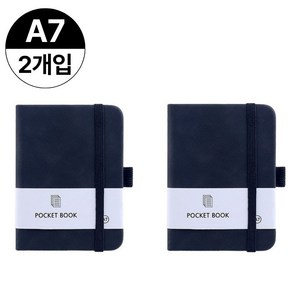 A7 포켓 수첩 휴대용 미니 노트 메모장 200페이지 밴드형, 1개, 블랙