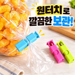 호담즈 깔끔보관 원터치 밀봉 클립, 랜덤 발송, 20개