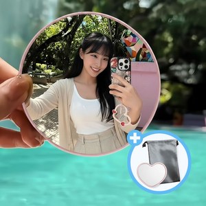 스냅뷰 여행용 셀카 미니 볼록거울, 1개, 핑크