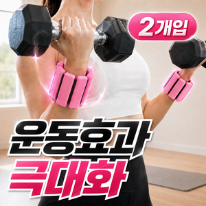 타플벨 손목강화 손목 발목 아령 실리콘 중량밴드 모래주머니 2p, 450g, 핑크