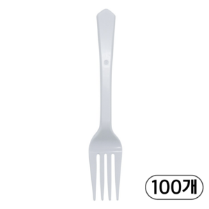 생활엔 데일리핏 일회용 포크 16cm 화이트 개별포장, 1개, 100개