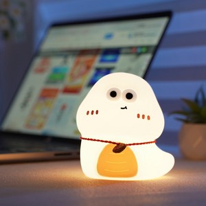 락톡마켓 2025년 을사년 실리콘 무선충전식 꼬마 뱀 무드등, 화이트