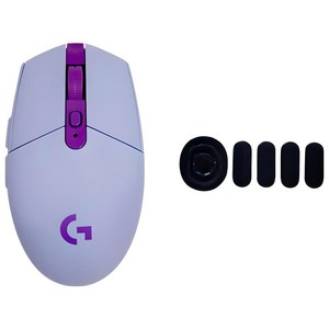로지텍 G304 LIGHTSPEED 게이밍 무선 마우스 M-R0071 + 피트 세트, 라일락(마우스)