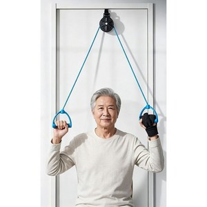 일상채움 방문 간편 설치 도르레 어깨 스트레칭 홈트 운동기구, 1세트, 블루