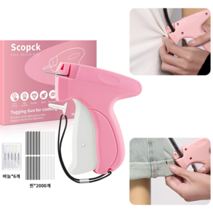 휴대용 미니의류 스티치건 셀프 수선 1mm 바늘 6개 핀 2000개, 1세트, 핑크