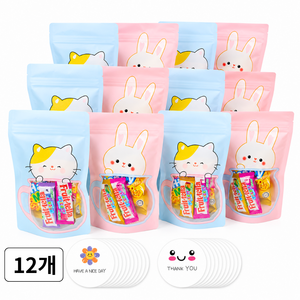 달콤가득 꾸러미 간식 선물 세트, 간식(12개) + 스티커(24개), 1개
